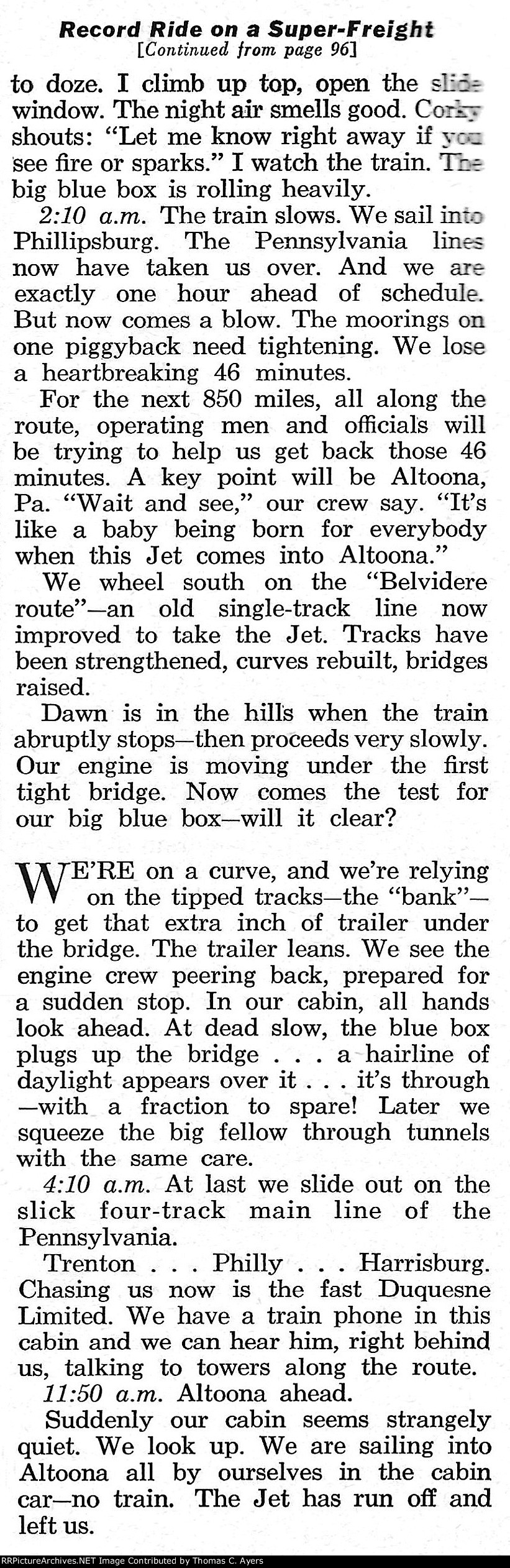 "Record-Breaking Ride On New Super-Freight," Page 210, 1961